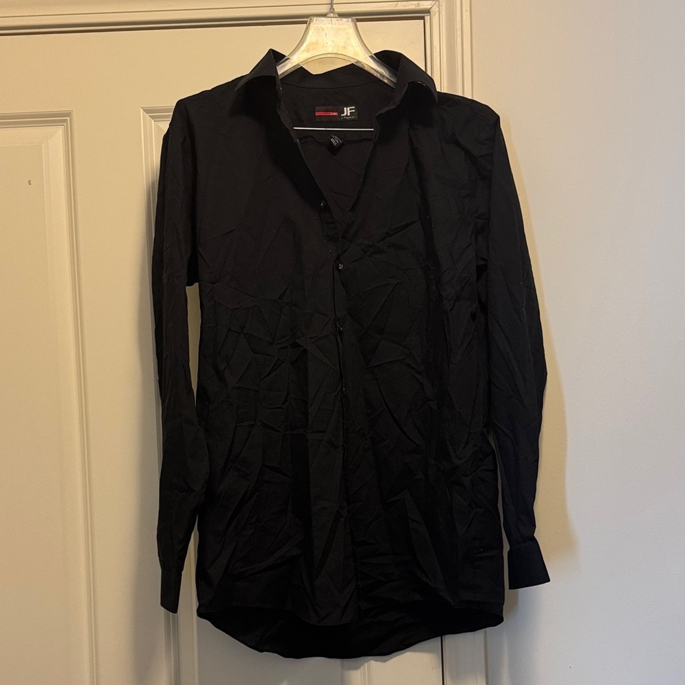 JF J.Ferrar Classic Black Button Down Shirt